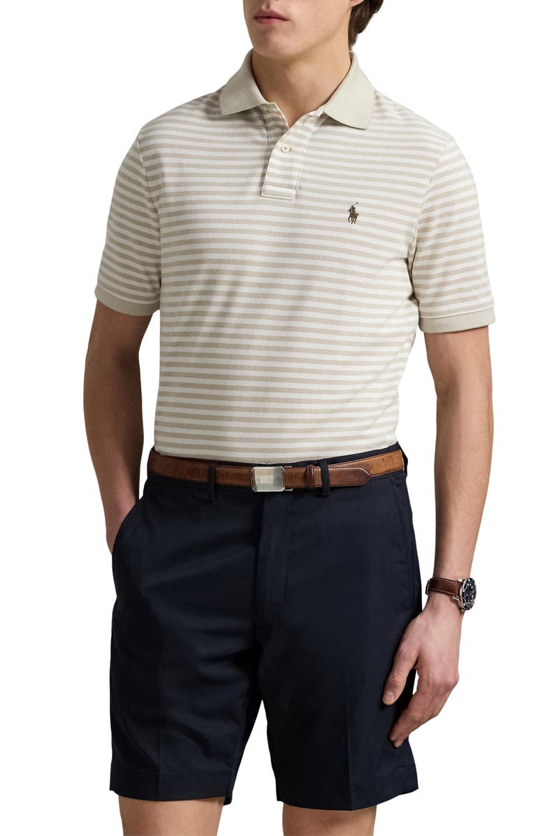Polo Ralph Lauren Classic Fit Stripe Cotton Piqué Polo, Main, color,