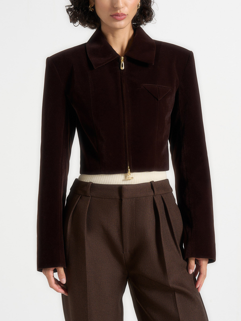 Adina Velvet Cropped Jacket
