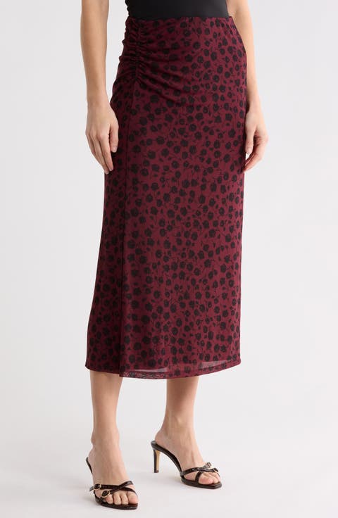 On the Way Printed Midi Skirt