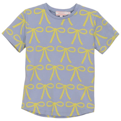 Bows Rib Neck Cotton Spandex Top (Little Kid & Big Kid)