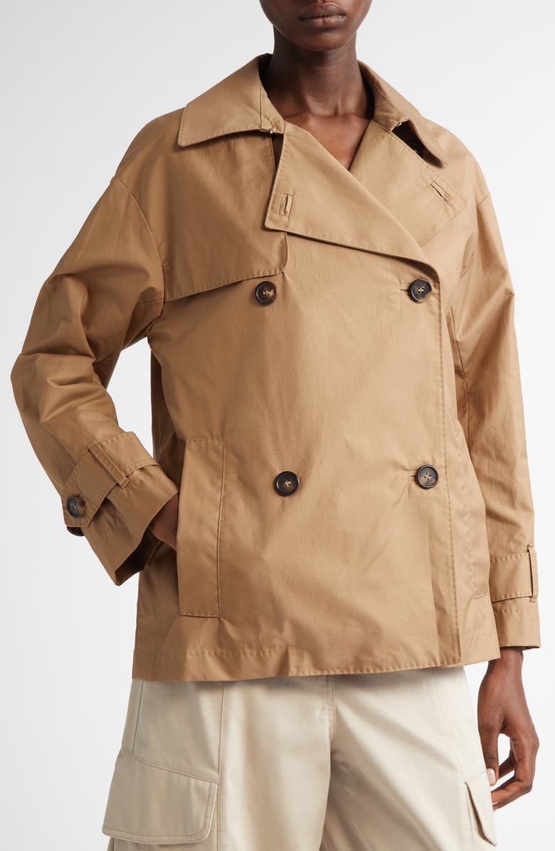 Max Mara Zeno Water Repellent Short Trench Coat, Alternate, color, 