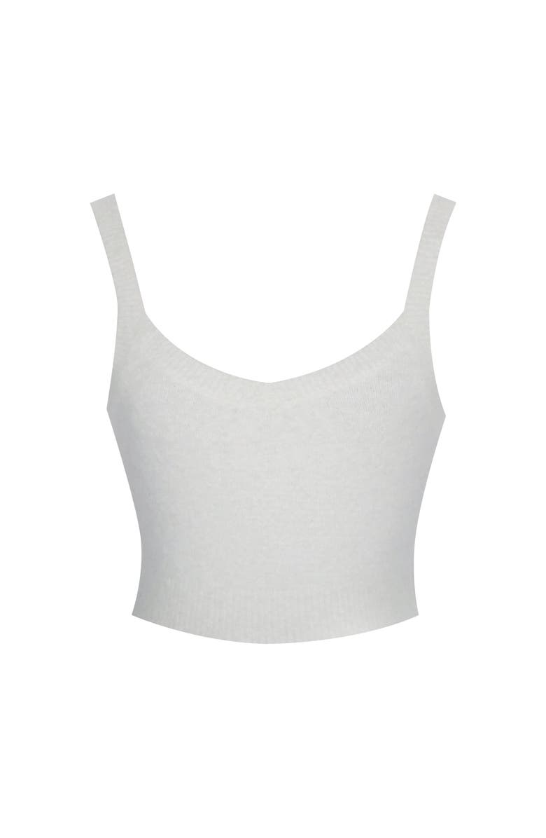 Miss Circle Selene Wool-Blend Ribbed Knit V-Neck Top, Alternate, color, White