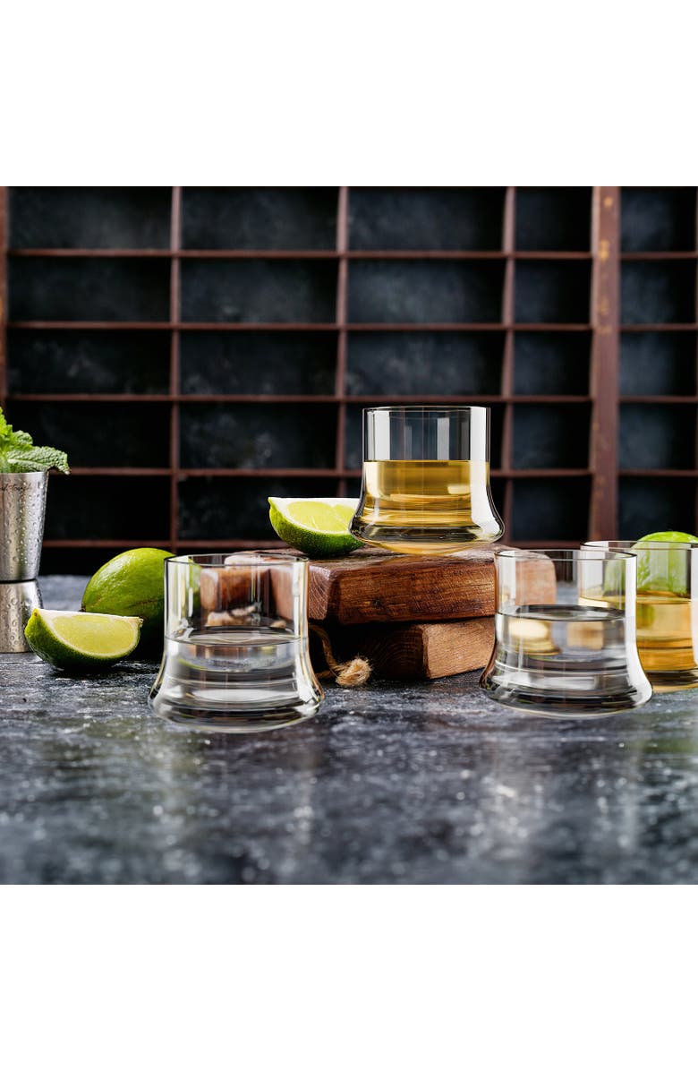 FINAL TOUCH Revolve - Revolving Shot Glass - Set of 4, Alternate, color, Clear