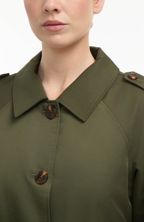 Hunter Stacy Water Resistant Gabardine Trench Coat In Green
