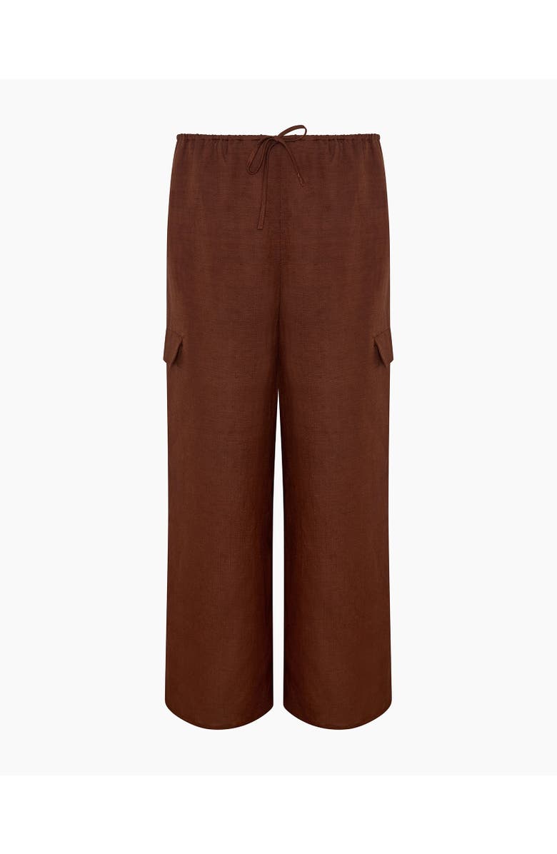 Onia Air Linen Cargo Pant, Alternate, color, Brown