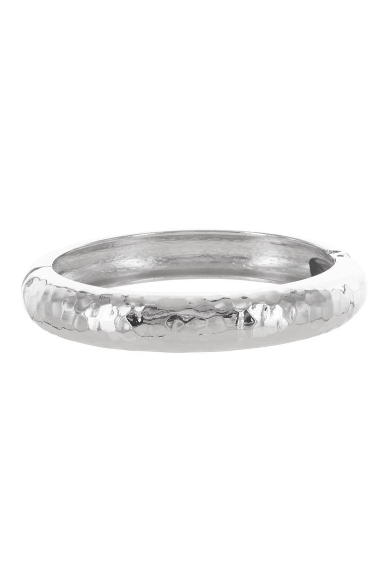 Wave Hammered Bangle, Main, color, SILVER