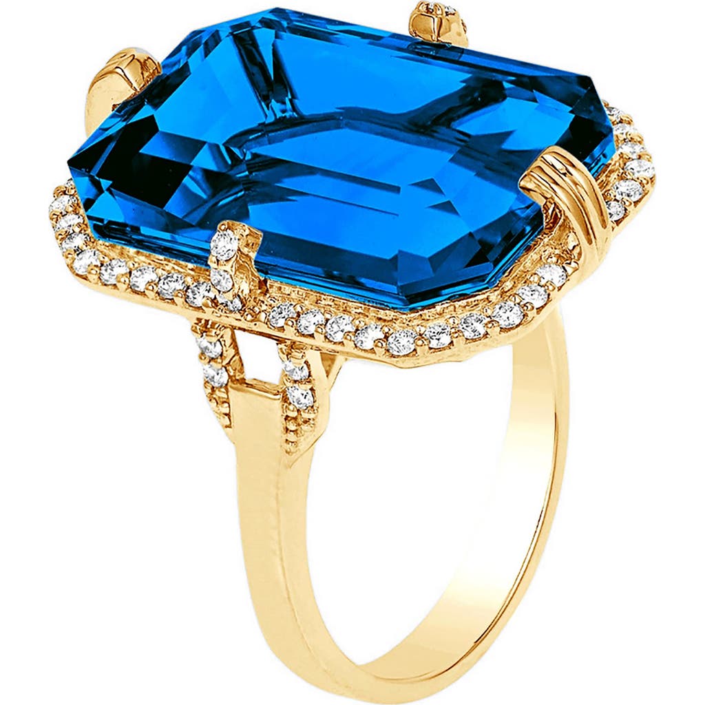 GOSHWARA Gossip Emerald Cut Ring in Deep Blue  product