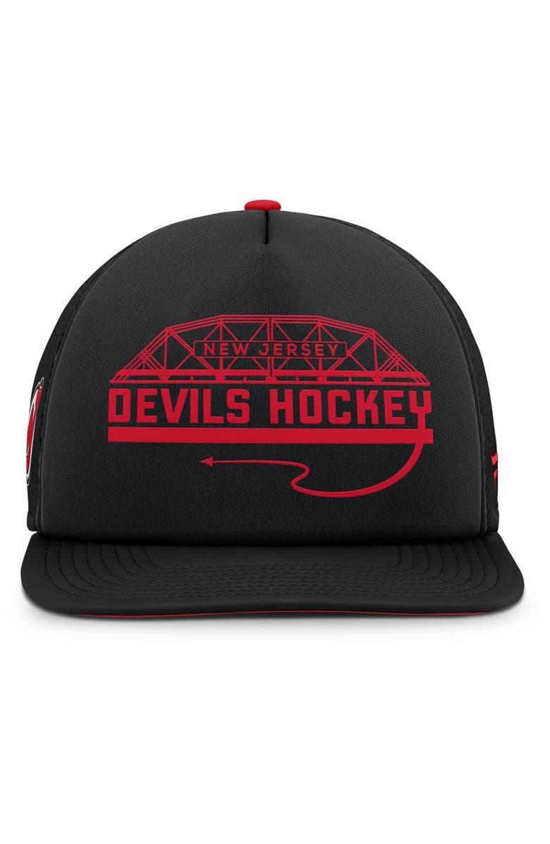 FANATICS Men's Fanatics Black/Red New Jersey Devils Authentic Pro Hometown Rink Foam Trucker Snapback Hat, Alternate, color, Black