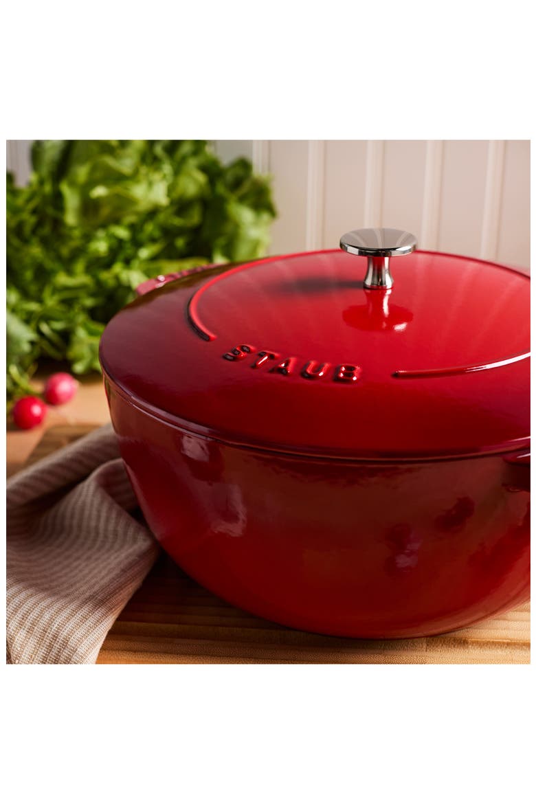 5-Quart Enameled Cast Iron Cocotte, Alternate, color, CHERRY