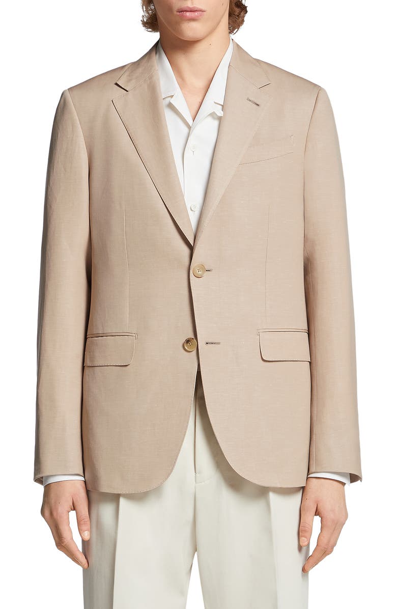ZEGNA Trofeo Wool & Linen Blend Blazer, Main, color, 