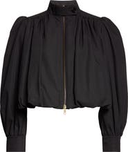 Chloé Crop Balloon Hem Cotton Zip Jacket