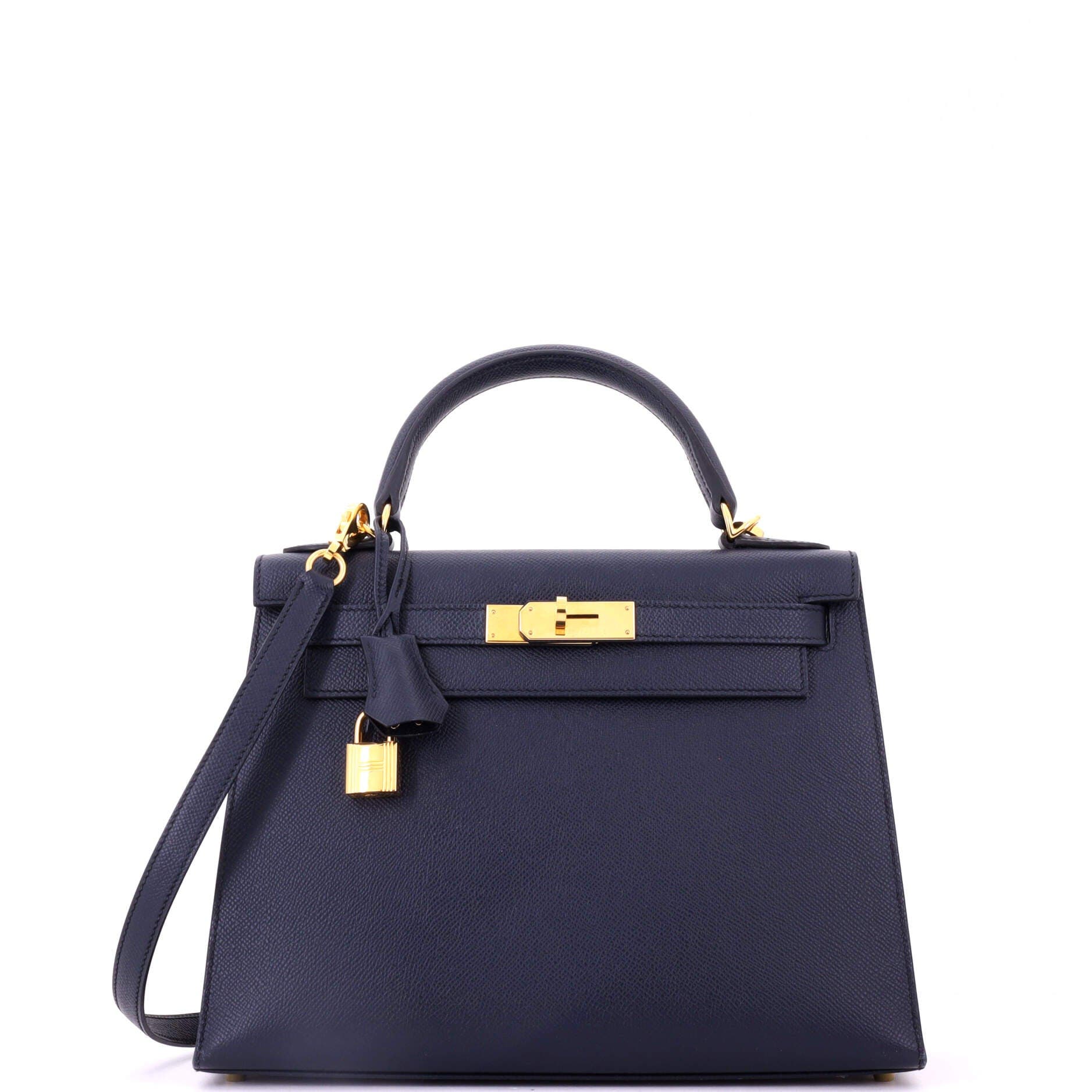Kelly Handbag Bicolor Epsom with Brushed Gold Hardware 28, Main, color, Blue