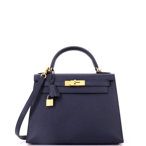 Kelly Handbag Bicolor Epsom with Brushed Gold Hardware 28