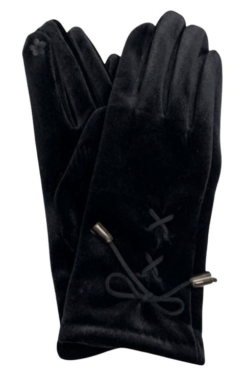 Tech Velvet Lace-Up Gloves