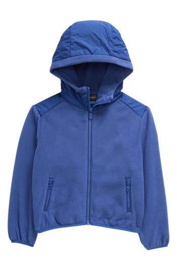 Save The Duck Kids' Neville Water Resistant Fleece Zip Hoodie In Eclipse Blue