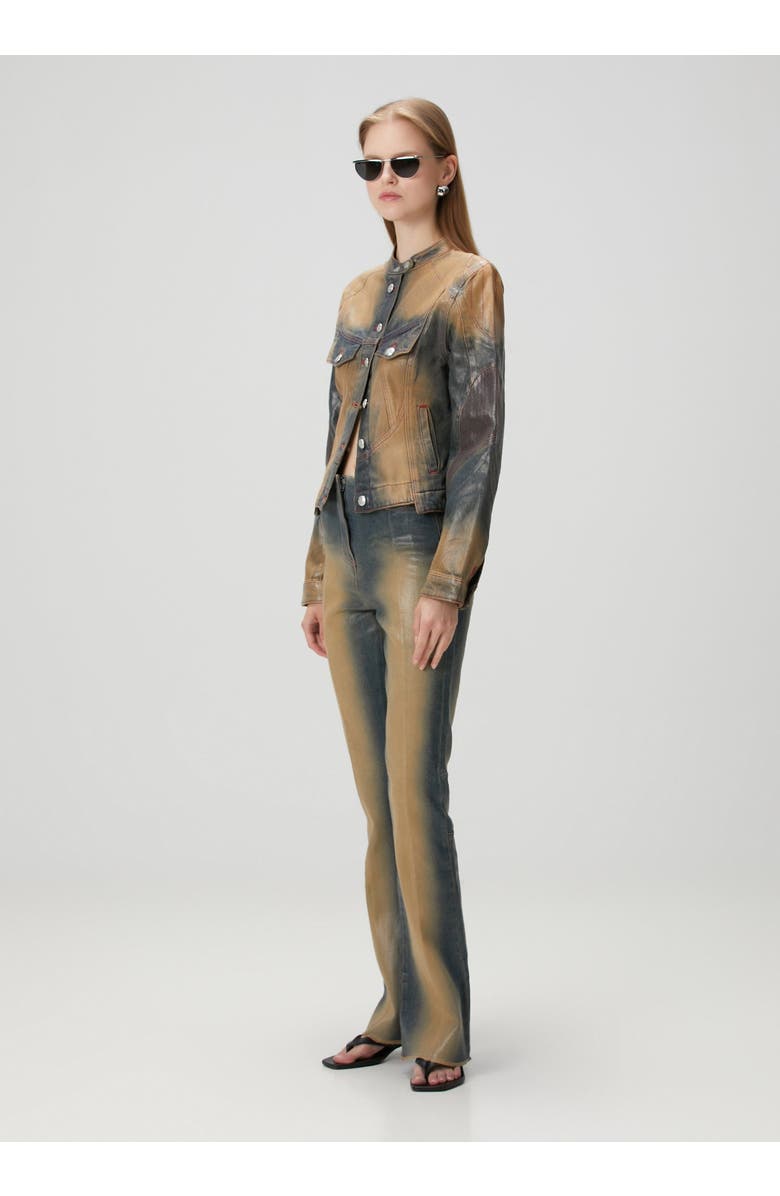 PCFG Pure Cotton Faded Motorcycle Denim Jacket, Alternate, color, Blue