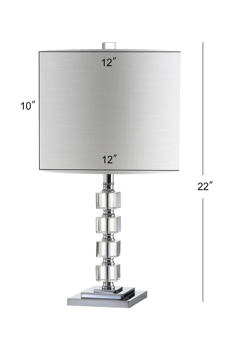 Barnard 22" LED Crystal/Metal Table Lamp, Clear, Alternate, color, Clear/Chrome
