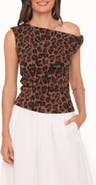 Petal & Pup Maelis Leopard Print One-Shoulder Top
