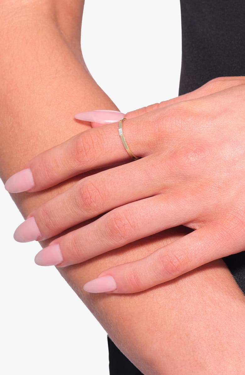 LANA 14K Gold Solo Baguette Diamond Ring, Alternate, color, Yellow Gold