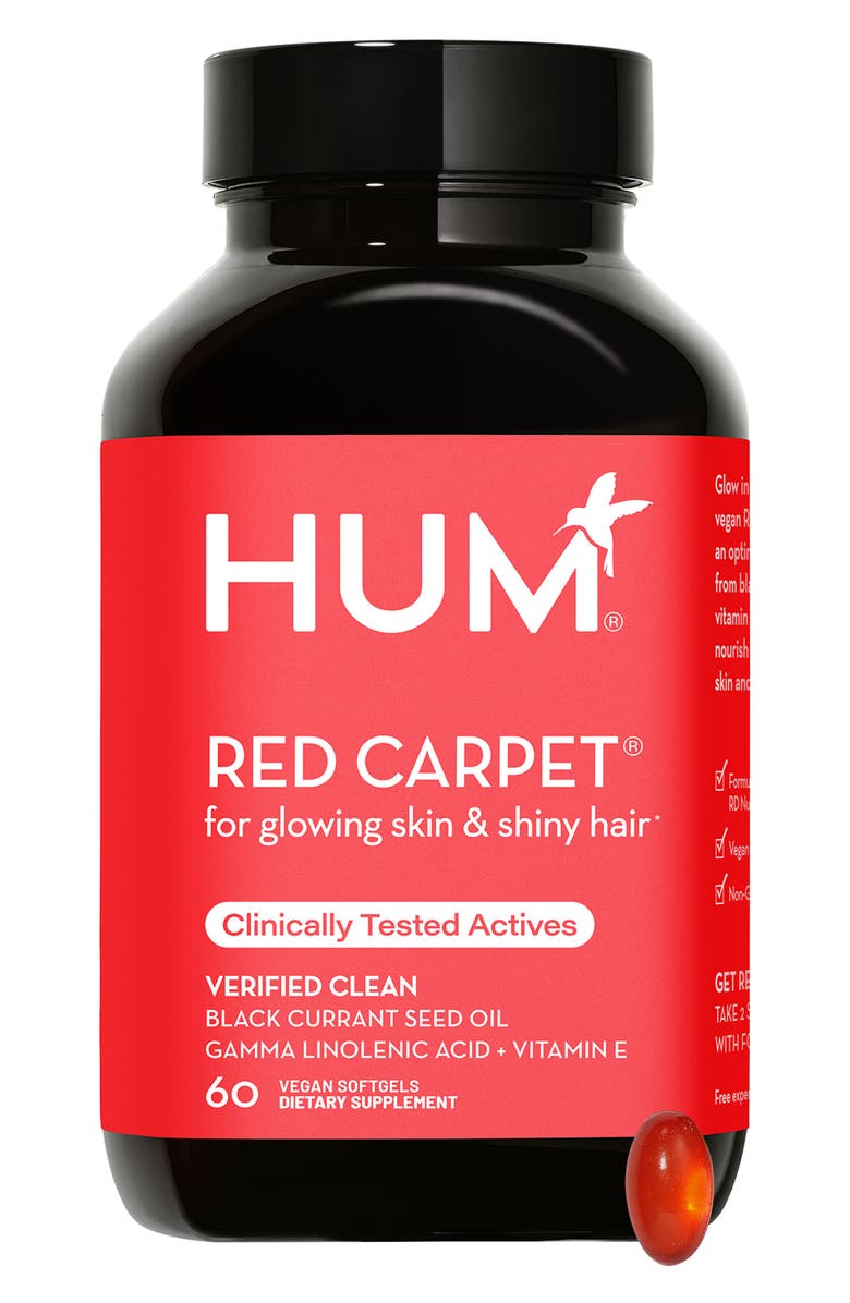 Hum Nutrition Red Carpet<sup>®</sup> Glowing Skin and Hair Dietary Supplement, Main, color,