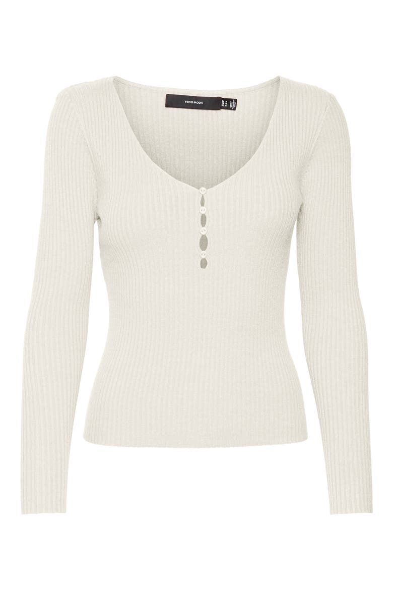 Karis Button Rib Top, Alternate, color, BIRCH