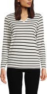 Lands' End Supima Cotton Long Sleeve V-Neck T-Shirt