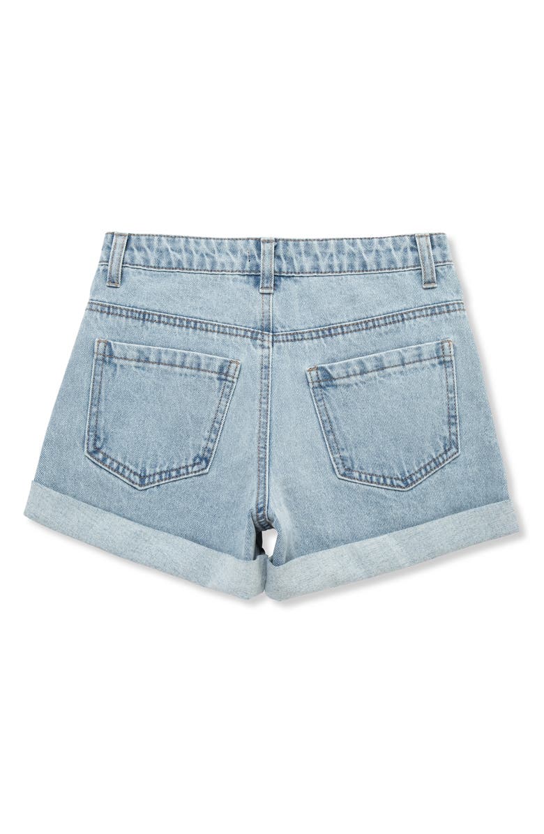 Truce Kids' Rhinestone Accent Cuffed Denim Shorts, Alternate, color, Lt Stone