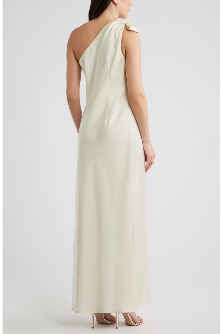 Bow One-Shoulder Maxi Dress, Alternate, color, IVORY