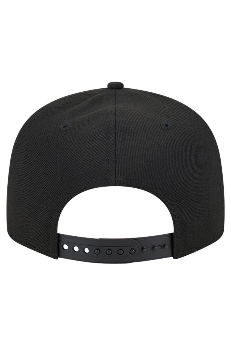 Men's New Era Black Miami Heat Evergreen Script Side Patch 9FIFTY Snapback Hat, Alternate, color, Black