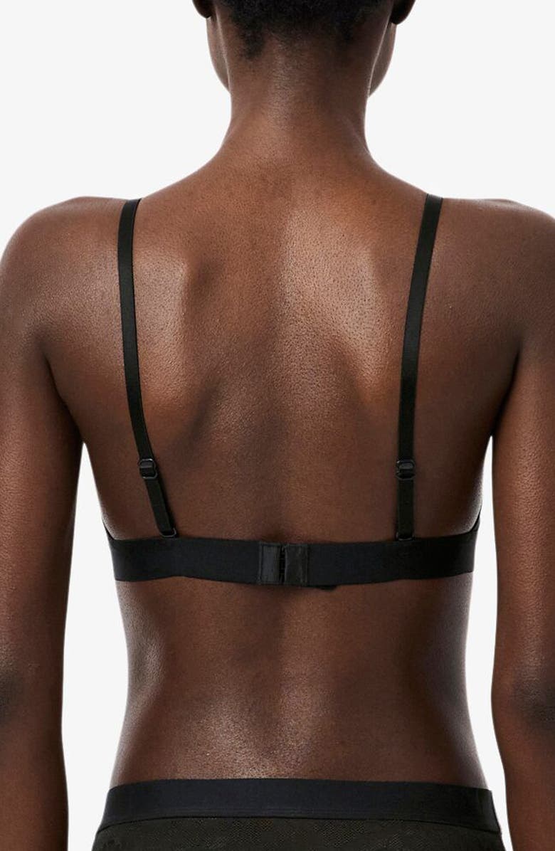 Lacoste Wireless Lace Bra, Alternate, color, Black