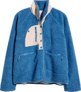 HAPPY CAMP3R Denim Blue Fleece Quarter Snap Pullover