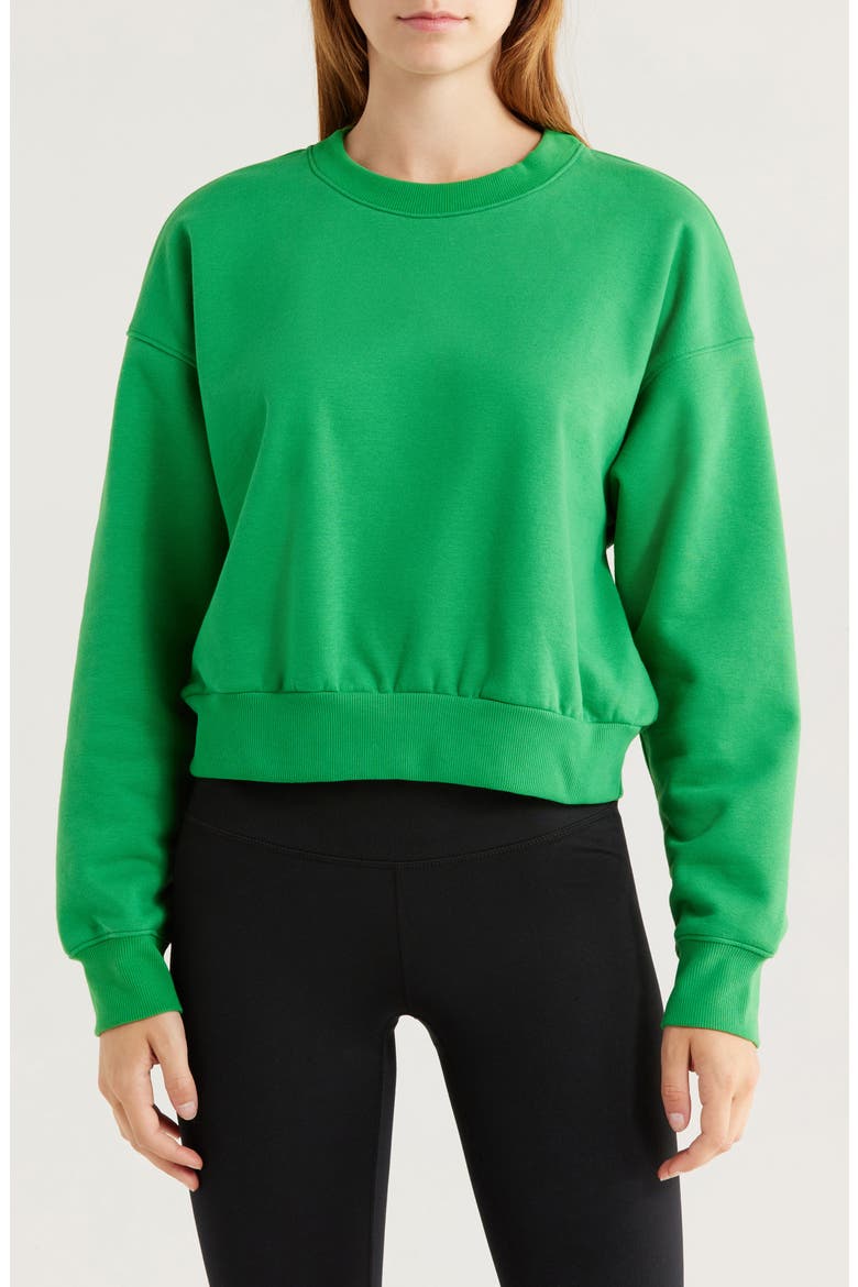 On the Go Crewneck Sweatshirt, Main, color, HOME COURT GREEN