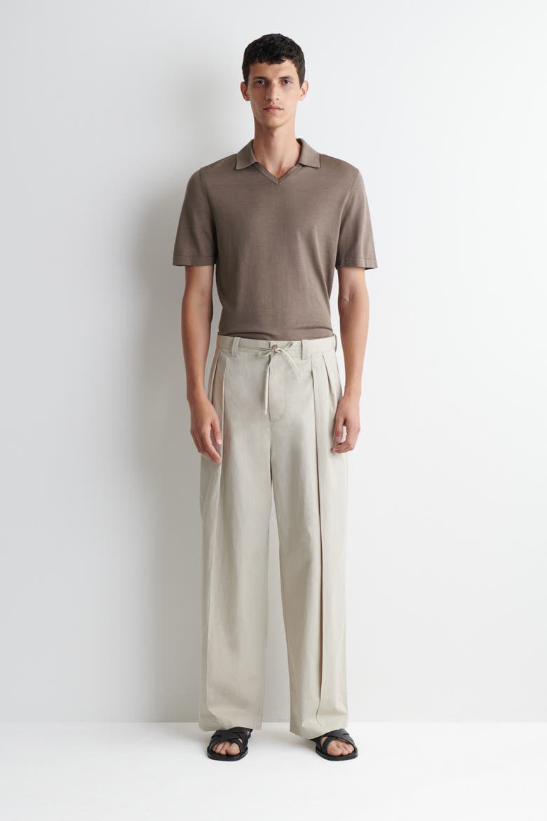 Contrast-tipped Silk-cotton Polo Shirt, Alternate, color, BROWN