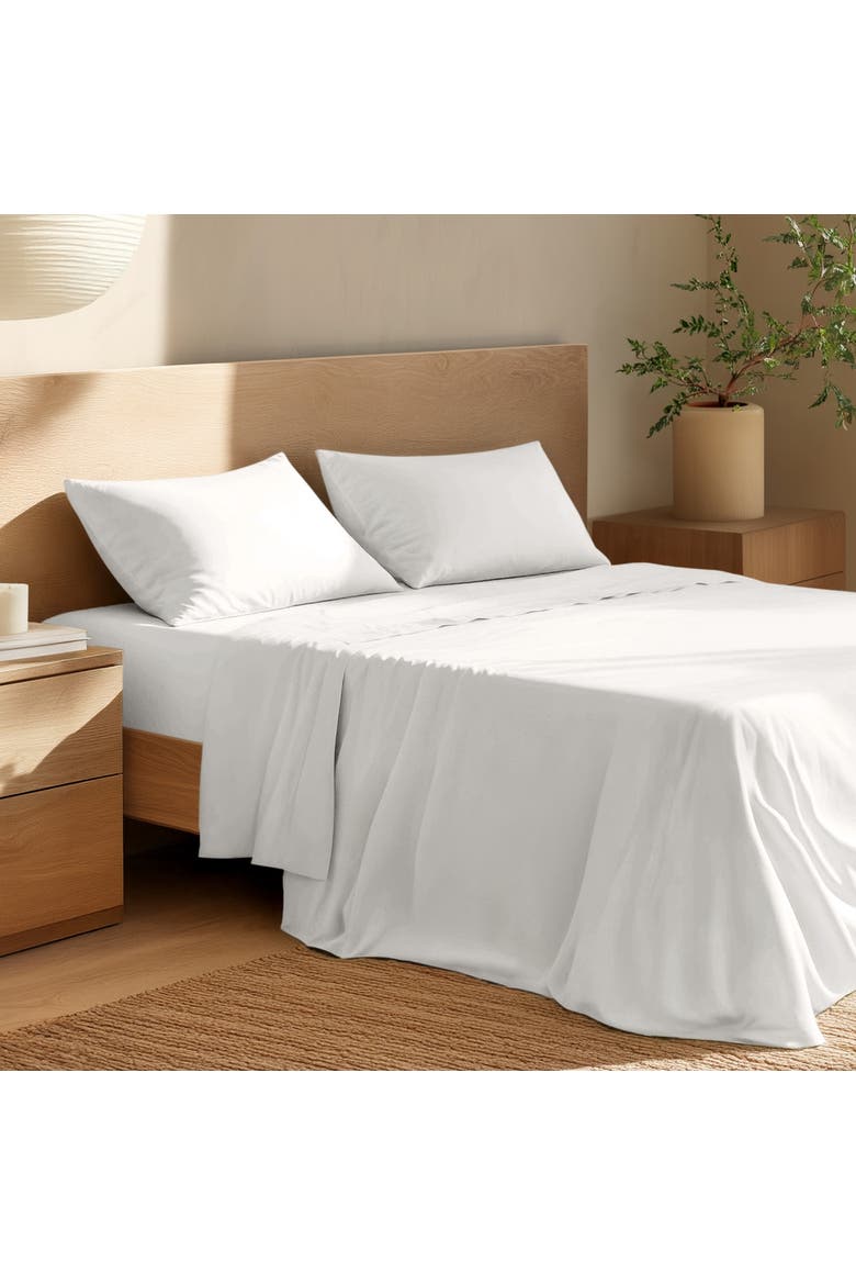 100% Organic Cotton Percale Cooling Sheet Set, Alternate, color, White