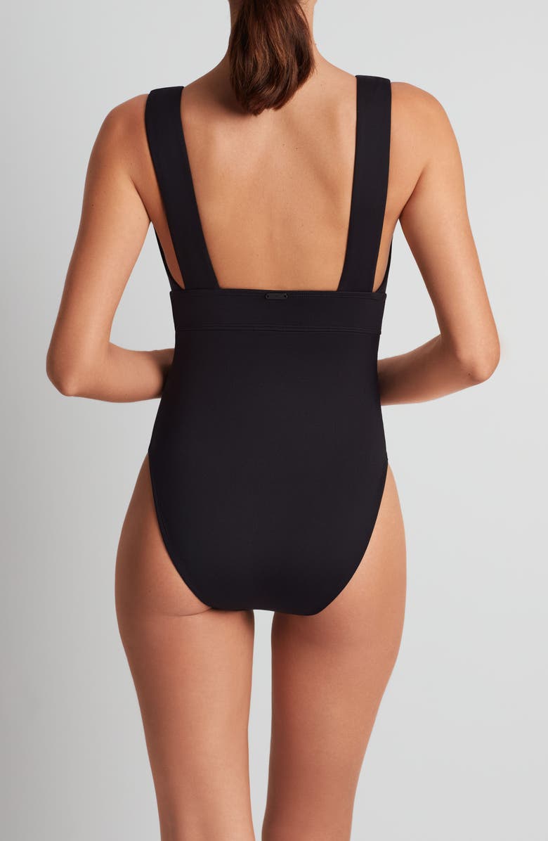 Lauren Ralph Lauren Modern Plunge Neck One-Piece Swimsuit, Alternate, color,