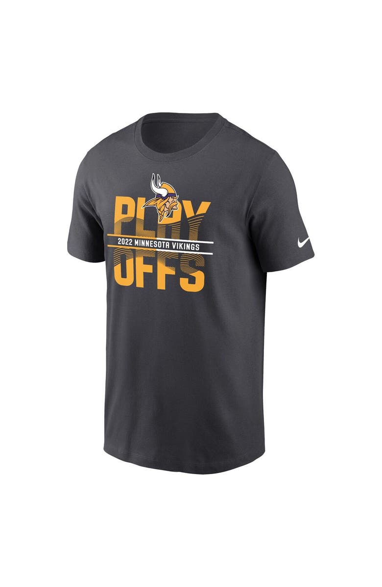 Nike Men's Nike Anthracite Minnesota Vikings 2022 NFL Playoffs Iconic T-Shirt, Alternate, color, 