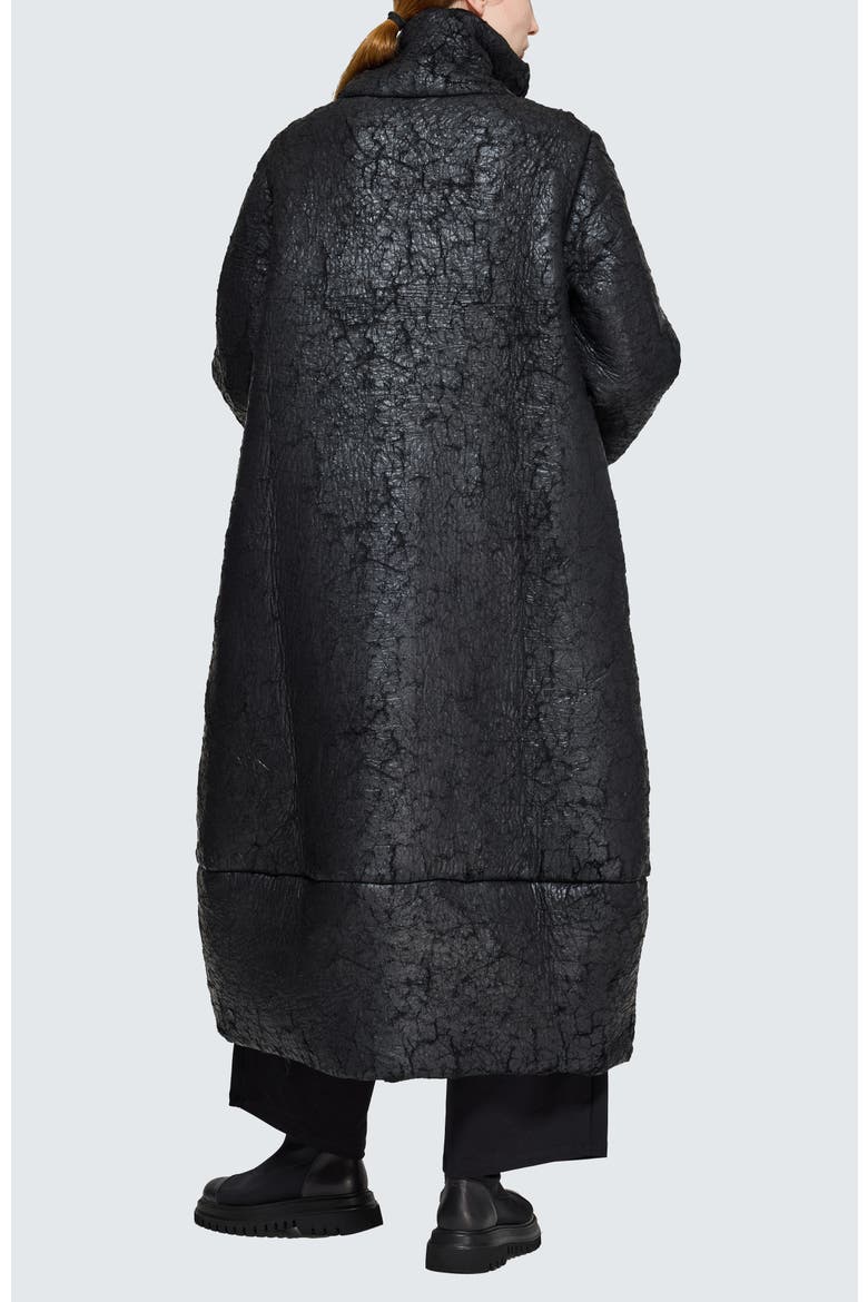 Fiora Voluminous Coat & Hand Muff, Alternate, color, Black