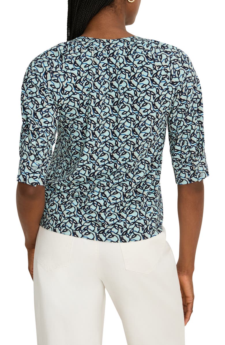 NIC+ZOE Fine Vines Print Split Neck Top, Alternate, color, 