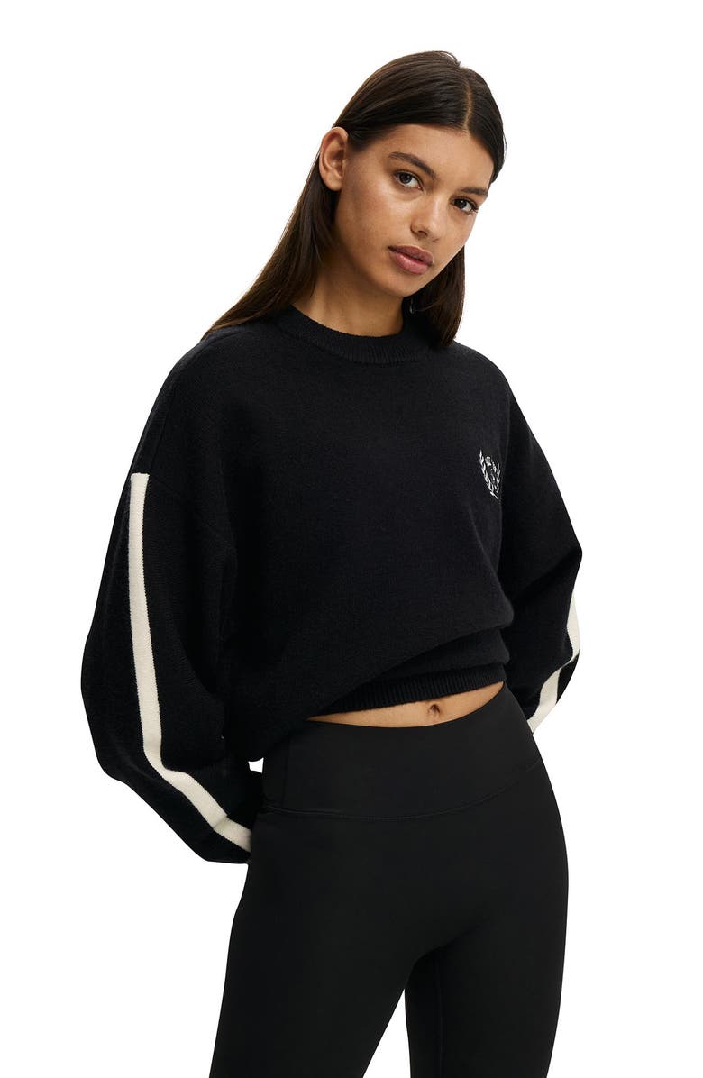 COTTON ON BODY Women's Active Slouchy Knit Sweater, Main, color, Black