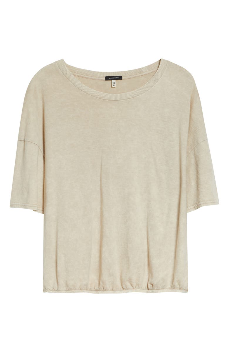 R13 Gathered Hem Cotton & Cashmere T-Shirt, Alternate, color, Khaki Acid Stone