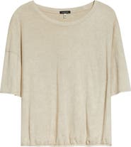 R13 Gathered Hem Cotton & Cashmere T-Shirt