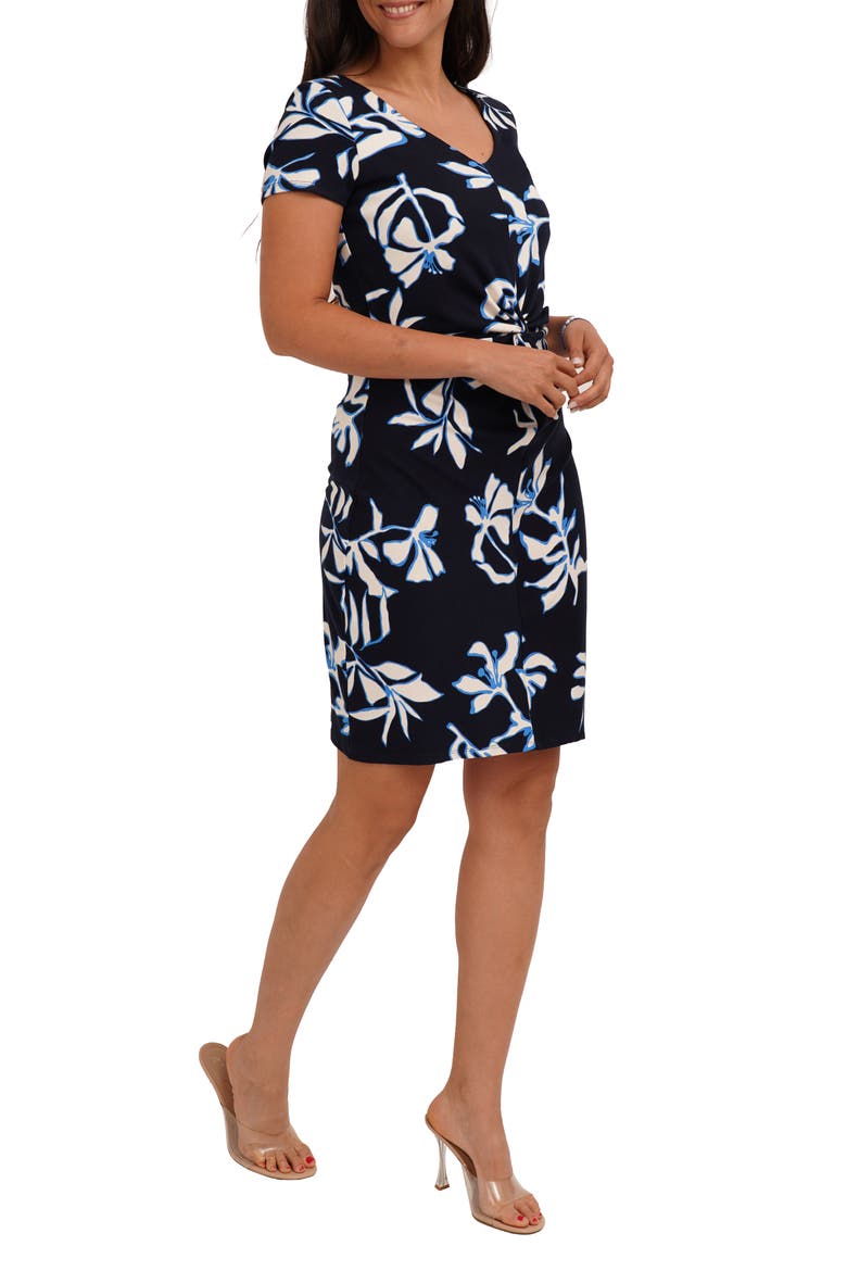 Floral Short Sleeve Ribbed Dress, Alternate, color, SKYLAR PRINT
