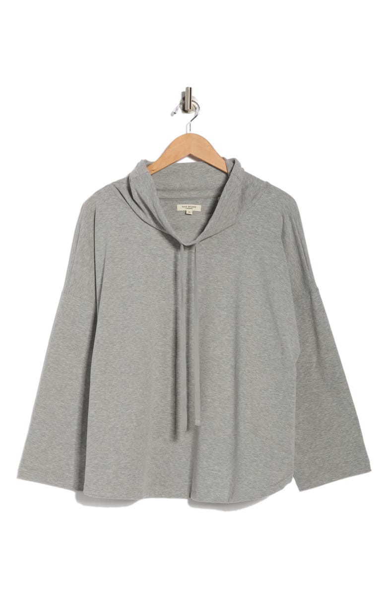 MAX STUDIO Funnel Neck Top, Main, color, Heather Light Grey