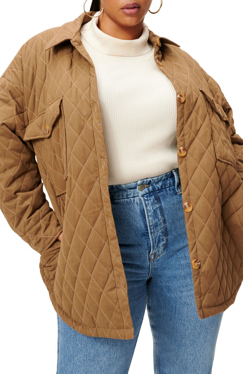 Good American Quilted Shacket, Alternate, color,