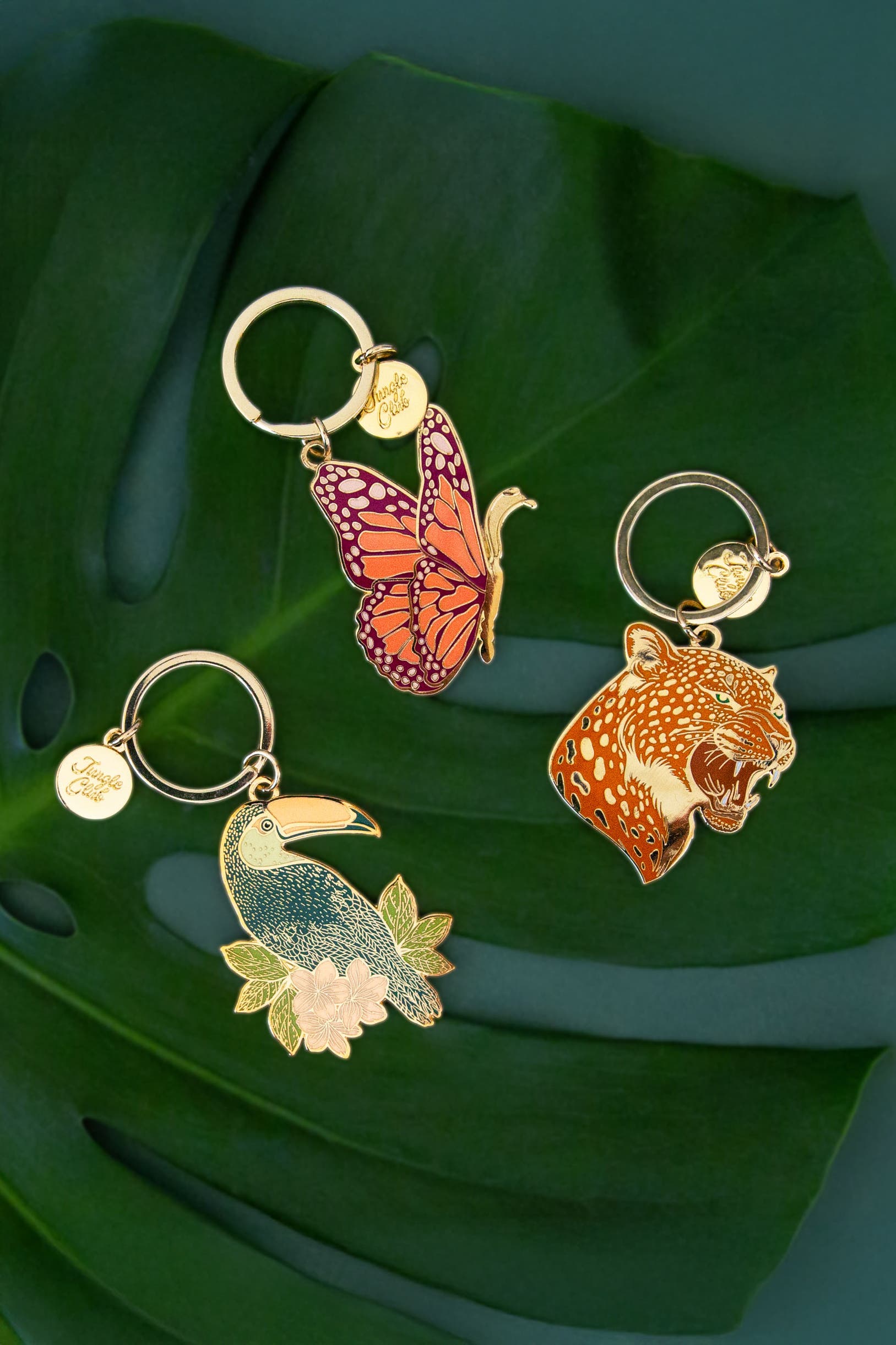 Jungle Club Leopard Enamel Keychain, Alternate, color, Leopard