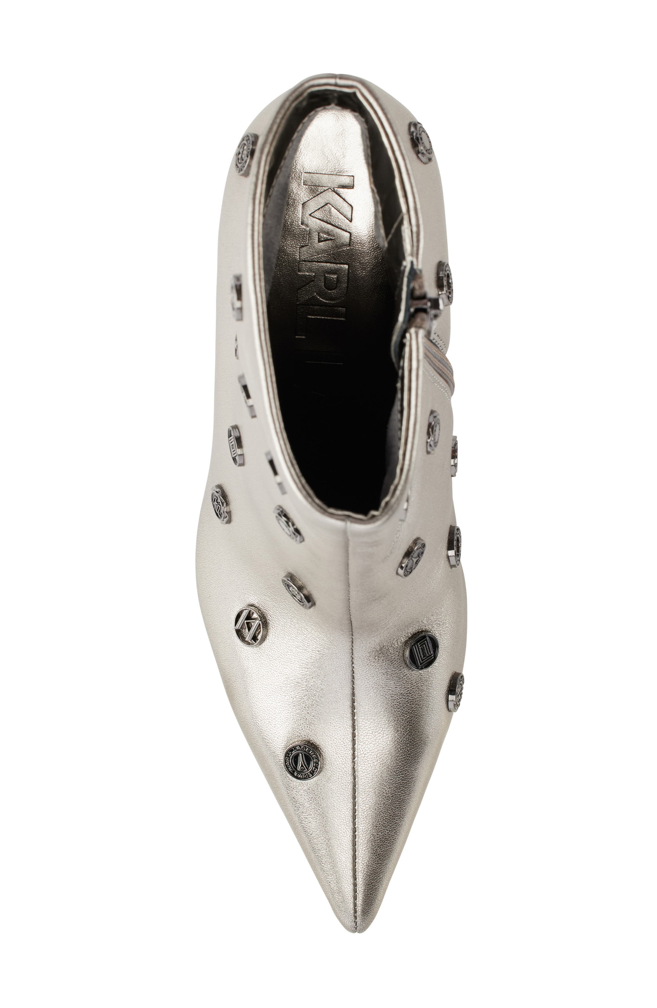 KARL LAGERFELD PARIS Saina Metallic Bootie, Alternate, color, 