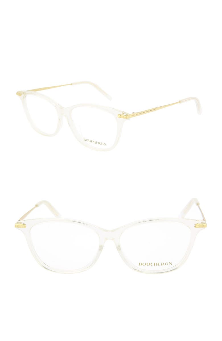 Boucheron 54mm Square Cat Eye Optical Frames, Main, color,