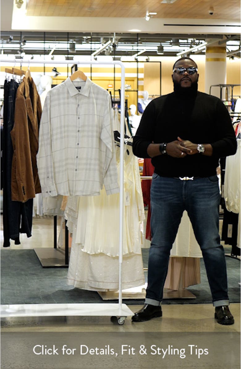 Julian Plaid Shaped Fit Stretch Cotton Button-Up Shirt, sales video thumbnail