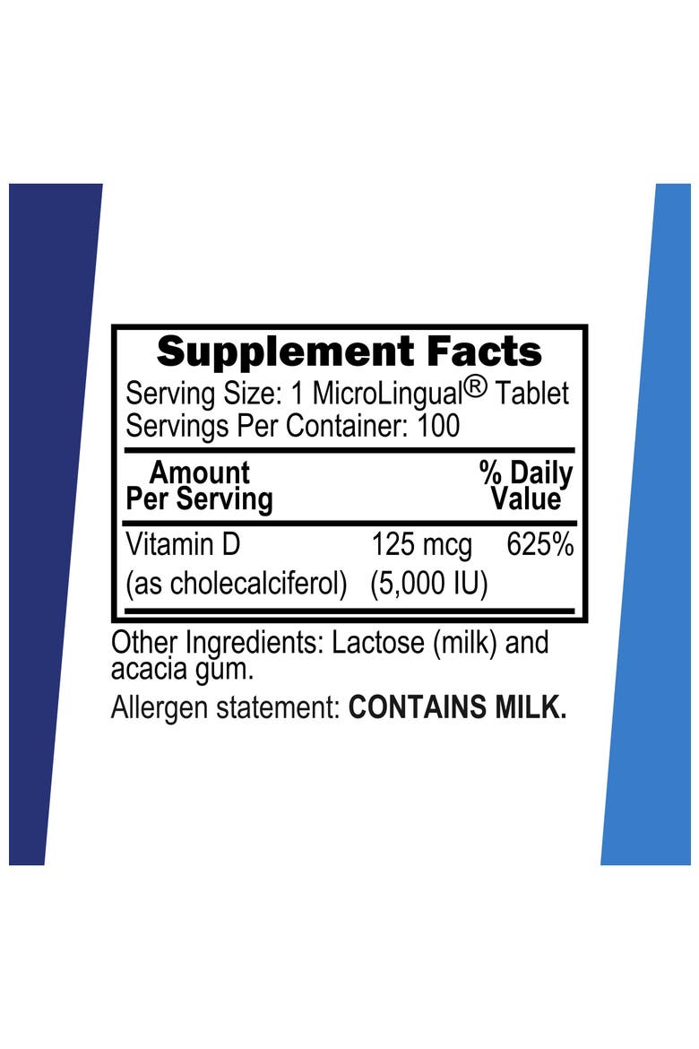 Vitamin D3 Sublingual Dissolving Tablets, Alternate, color, White