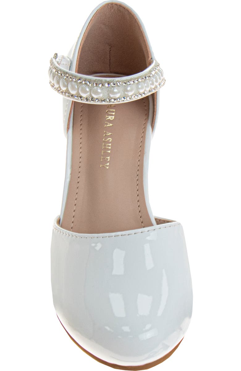 Laura Ashley Rhinestones Low Heeled Dress Shoes, Alternate, color, White Patent